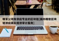 哪家公司有供应专业的区块链[国内哪些区块链供应商能提供审计服务]