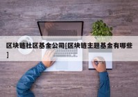 区块链社区基金公司[区块链主题基金有哪些]